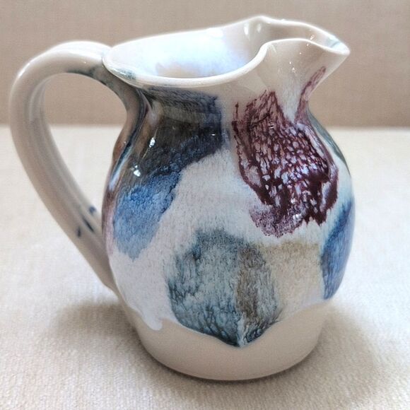 D K Clay North Carolina Stoneware Handmade Small Pitcher/Creamer Artist Signed - Picture 3 of 10